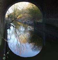 River Crouch flowing under railway bridge